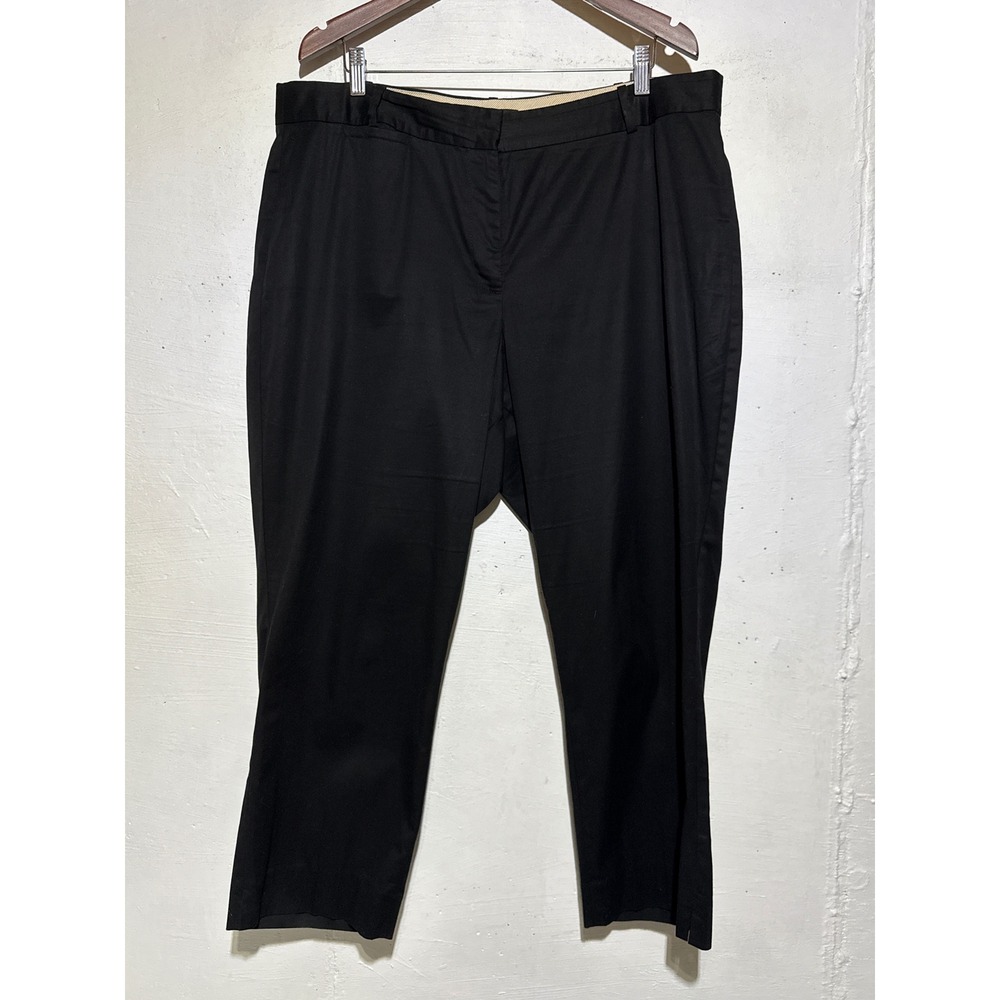 Talbots Womens Curvy Fit Cropped Chino Pants Size 18 Black Cotton Stretch
